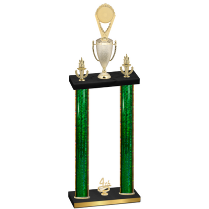 Double Green Glacier Fourth Place Insert Trophy