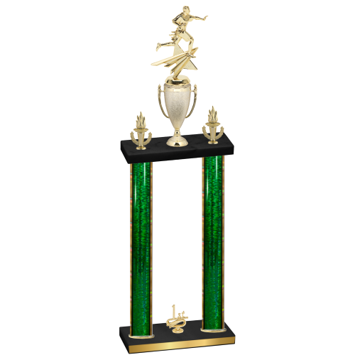 Double Green Glacier First Place Flag Football Trophy