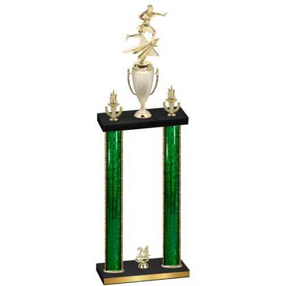 Double Green Glacier Year Flag Football Trophy