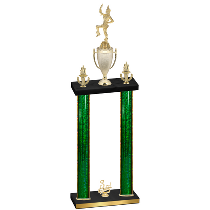 Double Green Glacier Third Place Majorette Trophy