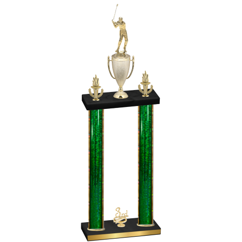 Double Green Glacier Third Place Golf Trophy
