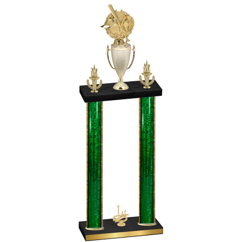 Double Green Glacier First Place Baseball Trophy