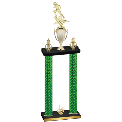 Double Green Carbon Fiber First Place Football Trophy