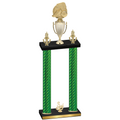 Double Green Carbon Fiber Third Place Soccer Trophy