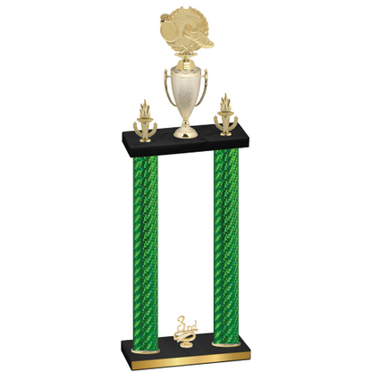 Double Green Carbon Fiber Third Place Running Trophy