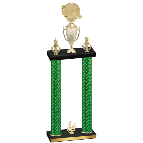 Double Green Carbon Fiber Fourth Place Running Trophy