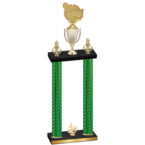 Double Green Carbon Fiber Fourth Place Tennis Trophy