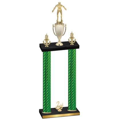 Double Green Carbon Fiber Second Place Wrestling Trophy