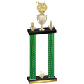 Double Green Carbon Fiber Third Place Bowling Trophy