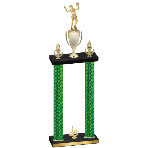 Double Green Carbon Fiber First Place Volleyball Trophy