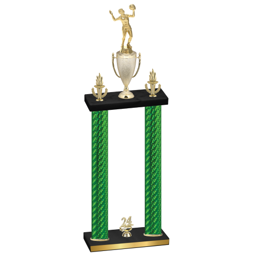 Double Green Carbon Fiber Year Volleyball Trophy