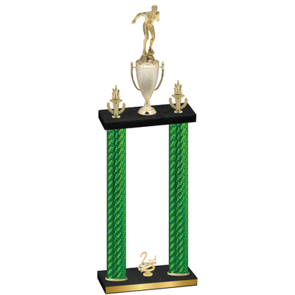 Double Green Carbon Fiber Second Place Swimming Trophy