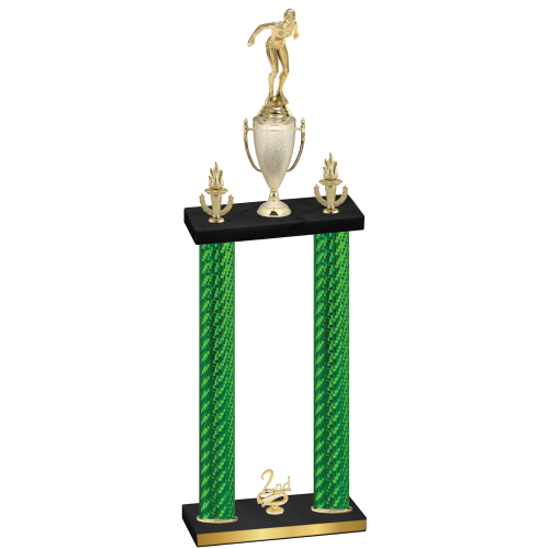 Double Green Carbon Fiber Second Place Tennis Trophy