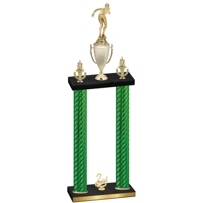 Double Green Carbon Fiber Second Place Tennis Trophy