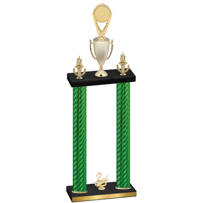 Double Green Carbon Fiber Second Place Insert Trophy