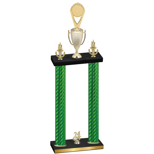 Double Green Carbon Fiber Year Insert Trophy