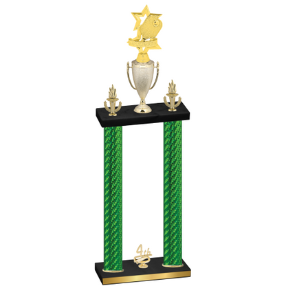 Double Green Carbon Fiber Fourth Place Pickleball Trophy