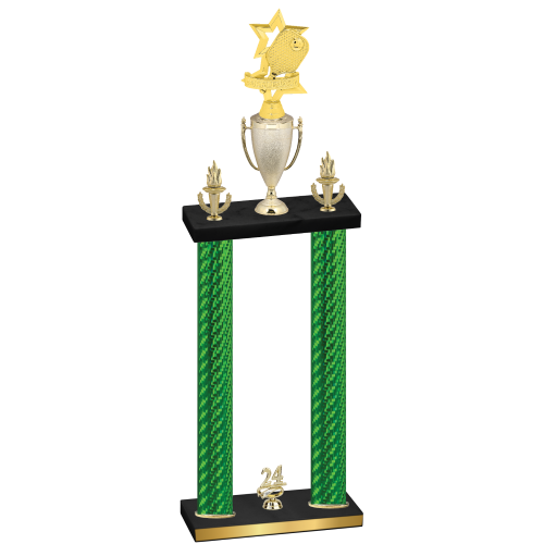 Double Green Carbon Fiber Year Pickleball Trophy