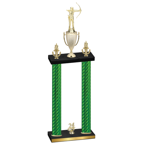 Double Green Carbon Fiber Year Archery Trophy