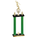 Double Green Carbon Fiber Fourth Place Basketball Trophy