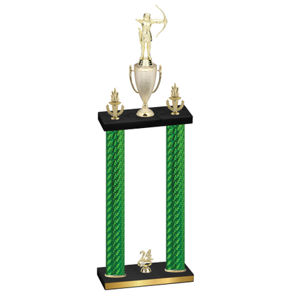 Double Green Carbon Fiber Year Archery Trophy