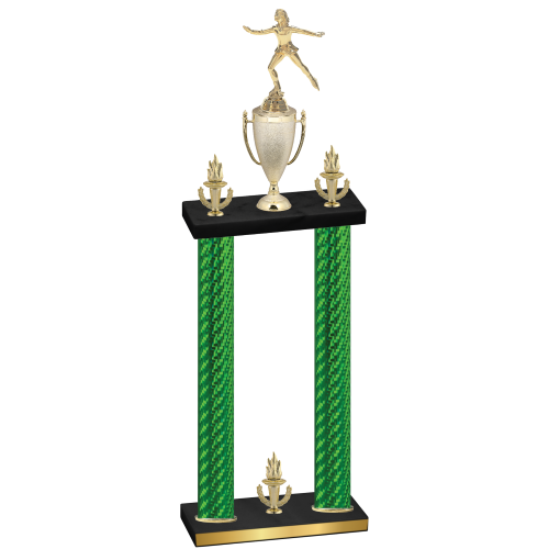 Double Green Carbon Fiber Victory Skater Trophy