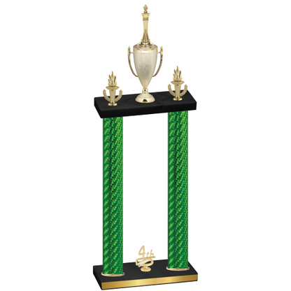 Double Green Carbon Fiber Fourth Place Chess Trophy