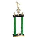 Double Green Carbon Fiber Fourth Place Basketball Trophy