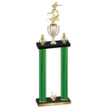 Double Green Carbon Fiber Second Place Flag Football Trophy