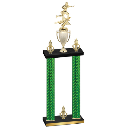 Double Green Carbon Fiber Victory Flag Football Trophy