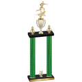 Double Green Carbon Fiber Year Flag Football Trophy