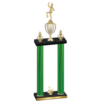 Double Green Carbon Fiber Second Place Majorette Trophy