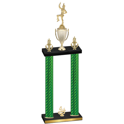 Double Green Carbon Fiber Fourth Place Majorette Trophy