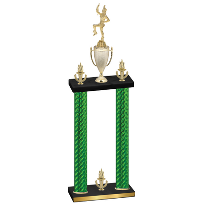 Double Green Carbon Fiber Victory Majorette Trophy