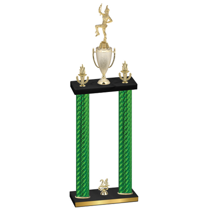 Double Green Carbon Fiber Year Majorette Trophy