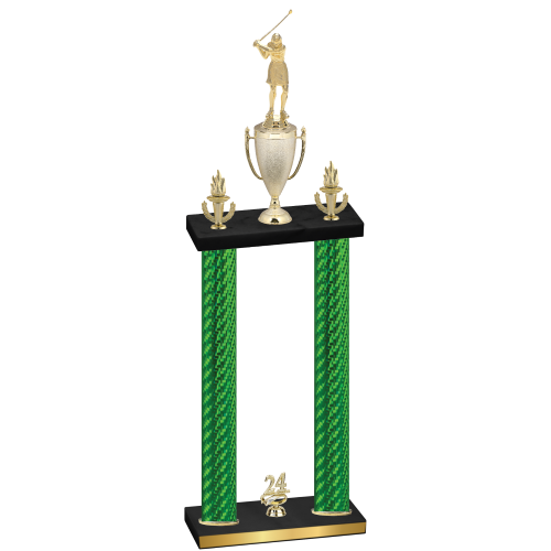 Double Green Carbon Fiber Year Golf Trophy