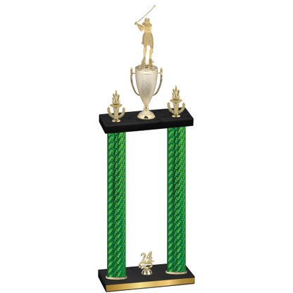 Double Green Carbon Fiber Year Golf Trophy