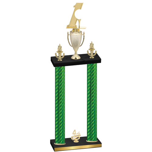 Double Green Carbon Fiber Fourth Place Golf Trophy