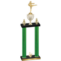 Double Green Carbon Fiber Third Place Karate Trophy
