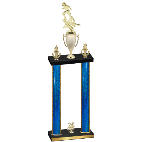 Double Blue Glacier Year Football Trophy
