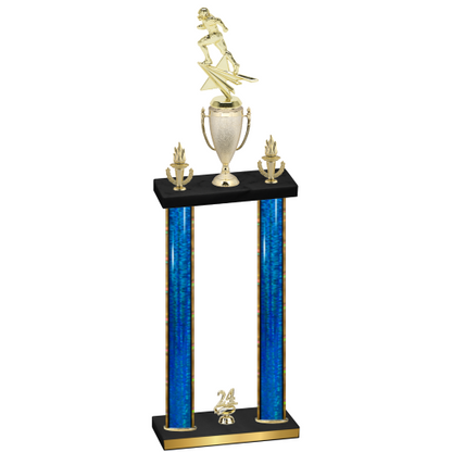 Double Blue Glacier Year Football Trophy