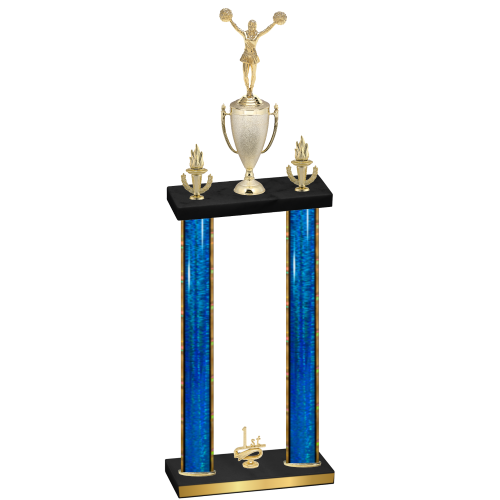 Double Blue Glacier First Place Cheerleading Trophy