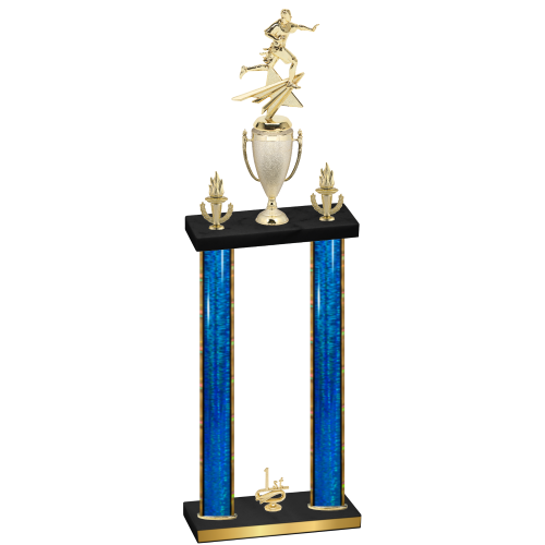 Double Blue Glacier First Place Flag Football Trophy