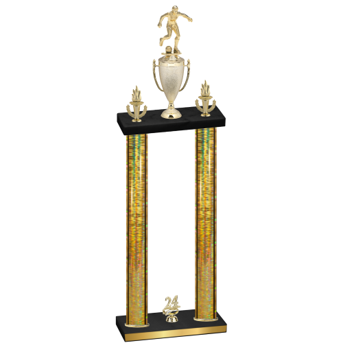 Double Gold Glacier Year Soccer Trophy