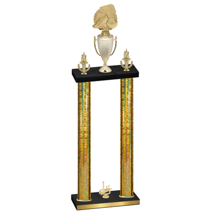 Double Gold Glacier First Place Soccer Trophy