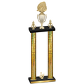 Double Gold Glacier Third Place Soccer Trophy