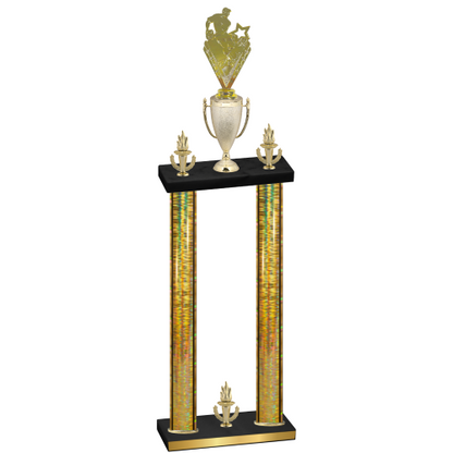 Double Gold Glacier Victory Rugby Trophy