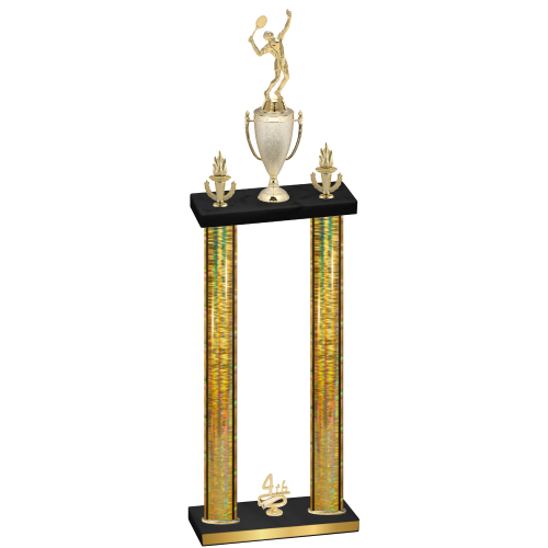 Double Gold Glacier Fourth Place Tennis Trophy