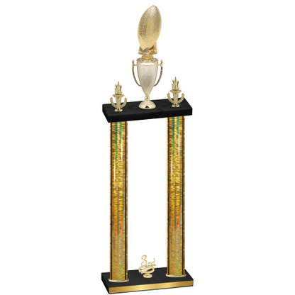 Double Gold Glacier Third Place Football Trophy