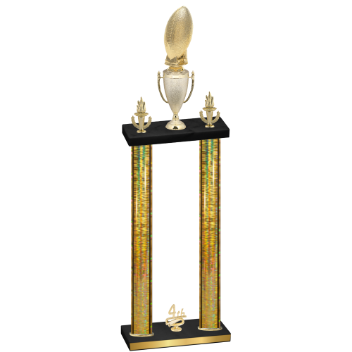Double Gold Glacier Fourth Place Football Trophy